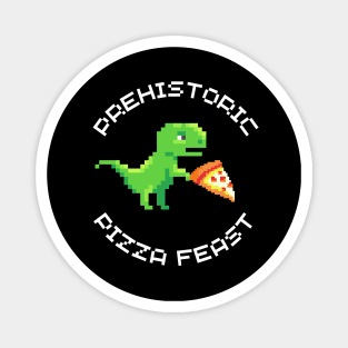 Dino Delight: Prehistoric Pizza Feast Magnet